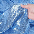 SquarePie Sequin Tablecloth 90x132 Inch Baby Blue for Wedding Party - Image 7