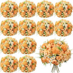 Tigeen 12 Bundles Peonies Artificial Flowers Faux Roses, Yellow by Tigeen