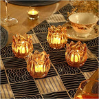 GOLDEAL 12Pcs Gold Votive Candle Holders, Thick Glass Tea Light Candle Holder Bulk, Tealight Candle Jars for Wedding Table Decor, Party Supplies, Bridal Shower Decorations, Centerpieces for Tables - Image 6