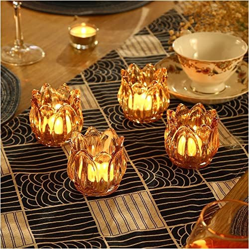 GOLDEAL 12Pcs Gold Votive Candle Holders, Thick Glass Tea Light Candle Holder Bulk, Tealight Candle Jars for Wedding Table Decor, Party Supplies, Bridal Shower Decorations, Centerpieces for Tables - Image 6