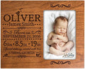 LifeSong Milestones Personalized New Baby Picture Frame | Birth Announcement Nursery Wall Décor | Baby Boy Room Frame - Cherry by LifeSongMilestones