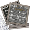 Double Sided Felt Letter Board with Letters - Pre Cut & Sorted 725 letters with Stand, Cursive Style Letters, Big Letters, Plastic Organizer, Tabletop Display, Rustic Farmhouse Wall Decor by Obliviscar