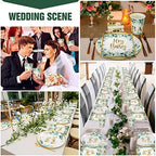 Skylety 200 PCS Sage Green Baby Shower Decorations Eucalyptus Disposable Plates and Cups and Napkins Sets Serves 50 Green Gold Plant Theme Plates for Baby Shower Gender Reveal Neutral Party Supplies - Image 5