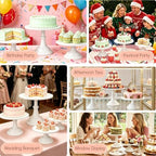 3 PCS White Round Cake Stand Set, Multi Size Metal Cupcake Holders Stand for Birthday Wedding Banquets, Pastry Display Holders for Holiday Party Dessert Display Table Decor (8"/10"/12" Plate) - Image 6