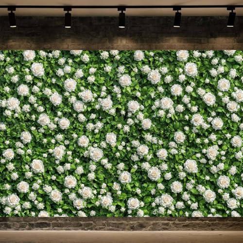 20X10FT Greenery Grass Backdrop Wedding Backdrop Anniversary Ceremony Photography Background Bridal Floral Grass Birthday Baby Shower Party Decorations Banner Flower Wall Family Photo Booth Props - Image 5
