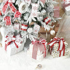 MAYREEL 2.5 Inch Red and White Christmas Ribbon Wired Candy Cane for Christmas Trees Wreaths Tree Toppers Crafts Home Decor Gift Wrapping 6 Rolls Total 36 Yards - Image 6