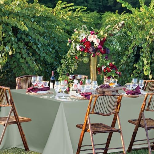 sancua Tablecloths Rectangle, 6 Pack Table Cloth for 8 Foot Tables, Sage Green - Image 2