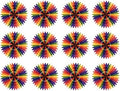 Beistle 12-Piece Tissue Fans in Rainbow, Decorative Ceiling/Wall Hanging for Birthday, Bridal/Baby Shower, Anniversary, Events, Parties, 25" by Beistle