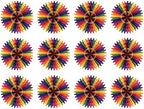Beistle 12-Piece Tissue Fans in Rainbow, Decorative Ceiling/Wall Hanging for Birthday, Bridal/Baby Shower, Anniversary, Events, Parties, 25" by Beistle