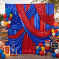 20×10 ft Circus Sequin Backdrop Curtain-Red Royal Blue Drapes for Backdrop by ENJOYYOURPARTY