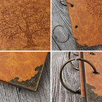 Photo Album DIY Scrapbook 10x10 inch 50 Pages Double Sided, Vintage Leather Cover Three-Ring Binder Picture Booth + 408pcs Self Adhesive Photos Corners for Memory Keep (Family Tree Brown Sugar) - Image 3