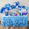 Blue Tutu Table Skirt. 6ft Table Skirt with Double Layer Organza Willows for Under the Sea Decorations, 1st Baby Boy Birthday Décor, Elephant Baby Shower Décor, Gender Reveal or Bridal Shower by BluekateParty