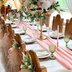 10 Pack 10ft Baby Pink Chiffon Table Runners Wedding Table Runner Sheer Romantic Tulle Table Runner for Christmas Wedding Bridal Tea Party Baby Shower Birthday Party Table Decorations(120 x 12 in) - Image 5