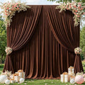 20x10ft Brown Backdrop Curtains for Wedding Parties Wrinkle Free Photo Backdrop Drapes for Photography Birthday Baby Shower Soft Fabric Party Backgournd for Photoshoot 5x10ft, 4 Panels by Partisky
