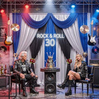gogoparti 15x10ft Black Blue and Metallic Silver Backdrop Curtains, Wrinkle Free 6 Panels 2.5x10ft Polyester Drapery Panels for Wedding Birthday Party Decoration Supplies - Image 7