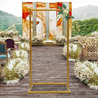 Wedding Arch Backdrop Stand Square, Welcome to Our Wedding Sign Holder, Gold Metal Balloon Arch Stand Garden Arbor Backdrop Frame for Wedding Birthday Party Baby Shower Photo Booth - Image 3