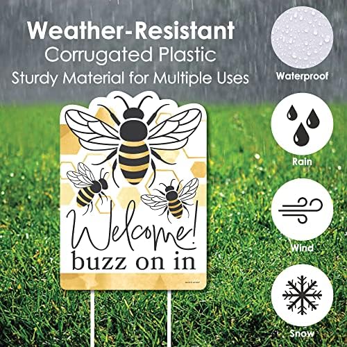 Big Dot of Happiness Little Bumblebee - Party Decorations - Bee Baby Shower or Birthday Party Welcome Yard Sign - Image 5