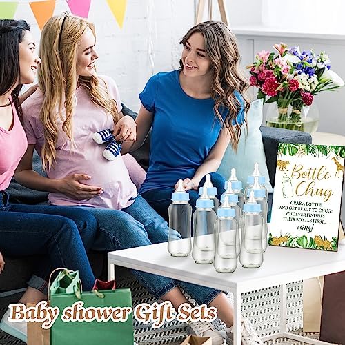 Trelaco 12 Pcs Safari Baby Shower Games Bottle Chug Wooden Sign Set - Image 6
