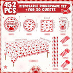 Ceenna 452 Pcs Crab Boil Party Supplies for 50, Crab Birthday Plate Napkin Cup Tablecloth Cutlery Straw Summer Seafood Boil Disposable Tableware for Sea Animals Baby Shower Picnic BBQ Party Decoration - Image 3