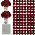 Auihiay 204Pcs Burgundy Hydrangea Artificial Flowers Bulk, Silk Hydrangeas by Auihiay