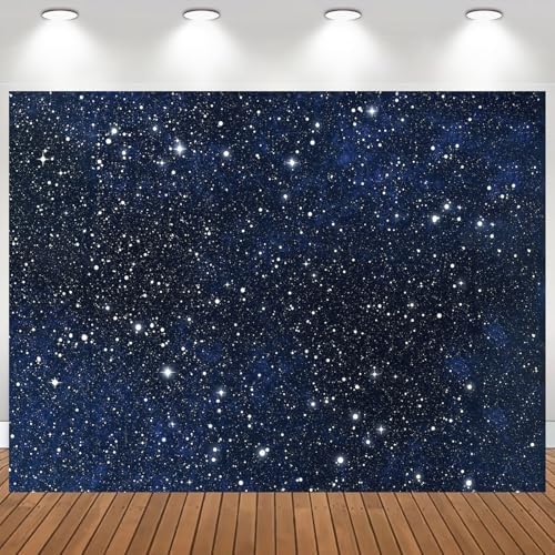 Starry Night Backdrop Stars Backdrop Night Sky Space Theme Galaxy Photography Background Kids Adults Birthday Party Decorations Newborn Baby Shower Banner Photo Studio Booth 8x6ft Vinyl - Image 2