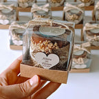 150 PCS Rustic Candle Wedding Favors, Burlap Bow, Baby’s Breath Flowers, Personalized Heart Tag, Clear Box Packaging, Bridal Shower Guest Gifts - Image 7