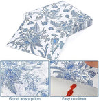 durony 350 Pieces Blue & White Floral Party Supplies 7 Inch 9 Inch Disposable Elegant Flower Paper Plates Napkins Cups Tableware Set for Wedding Baby Shower Birthday Party Chinoiserie Decor, Serve 50 - Image 4