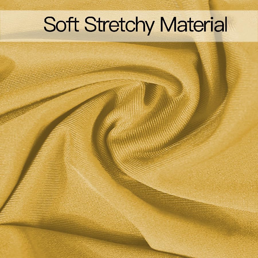 100PCS Spandex Stretch Gold Chair Sashes Bows Universal Elastic Chair Cover Bands Ties with Buckle Slider for Wedding Party Birthday Reception Event Banquet Decoration(Gold) - Image 4