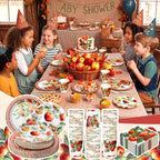 Domensi 250 Pcs Fall Apple Party Paper Plates and Napkins Forks - Image 5