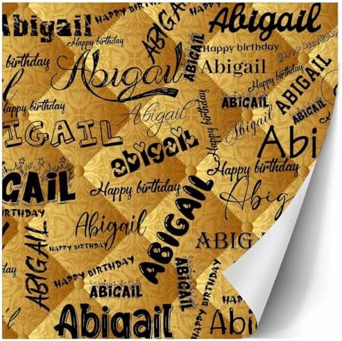 AOFUN Boys Mens Wrapping Paper - Custom Name Text Wrapping Papper Roll with Printed Name - Birthday 5 Rolls 58" x 23" - Image 3