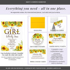 Amanda Creation Sunflower Baby Shower Invitations for Girl, It's a Girl Floral Design, Personalized Baby Shower Invitations, 20 Personalized 5x7 Double-Sided Cards with White Envelopes, Made in USA - Image 6