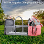 ISMGN Diaper Bag Backpack with Changing Station, Baby Bags for Girls, Pink - Image 2