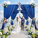50ft x 12ft Wrinkle Free Royal Blue Backdrop Curtains for Parties, 10 Panels 12FT Long Photo Backdrop Drapes Silky Back Drop Cloth for Wedding Birthday Photography Background Decor - Image 7