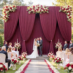30ftx15ft Burgundy Backdrop Curtains for Parties, Wrinkle Free Polyester Burgundy Photo Backdrop Drapes 6 Panels 15 ft Long Back Drop Cloth for Wedding Birthday Photography Background Party - Image 5
