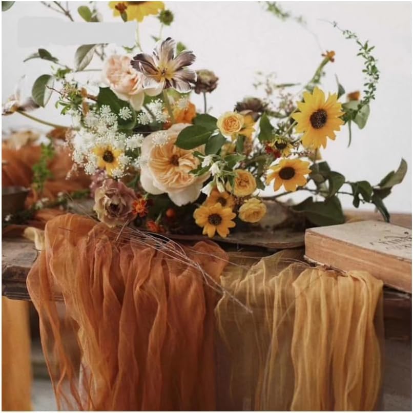 Terracotta Cheesecloth Table Runner Fall Wedding Birthday Home Decor 6 Pack - Image 6