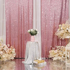 Eternal Beauty Fuchsia Pink Sequin Backdrop Curtains, 4 Panels 2x8FT - Image 4