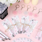145 Pieces Little Snowflake Baby Shower Favors for Guest Pink Girl Ballpoint Pens and Keychains Gifts Bulk Winter Retractable Baby Shower Pens Gender Reveal Thank You Cards Souvenirs Prizes - Image 4