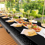12Pcs Black Silver Tablecloth Party Decorations,Plastic Black Table Cloth Printed Silver Table Runner Disposable Rectangle Table Cover for Birthday Anniversary Wedding Graduation Party,54 x108 Inch - Image 7