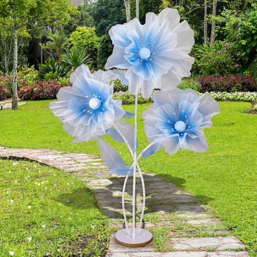 Norme 6 ft Giant Silk Flower for Decoration with Stand Artificial Decor Big Silk Flowers for Wall Backdrop Photo Props Wedding Birthday Party Baby Shower Background Decor (Blue) by Norme