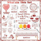 132 Pcs Special Delivery Pizza Baby Shower Decorations Set Slice Slice Baby Shower Decorations Italian Pizza Gender Neutral Tableware Set Serves 25 Guests for Pizzeria Newborn Welcome - Image 2