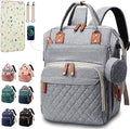 SHITIESHOU Diaper Bag Backpack Baby Bag, Baby Girl Boy Diaper Bag for Dad Mom with Pad, 16 Pockets, Pacifier Case, Large Diaper Bags Unisex for Travel (Grey) by SHITIESHOU