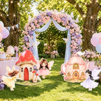 5 PCS Large Fairy First Birthday Decoration, Fairy Cardboard Cutouts, 27.5" x 21.6" Mushroom & Teapot Yard Signs, Standup Photo Booth Props for Woodland Fairytale Party, Lawn & Garden - Image 7