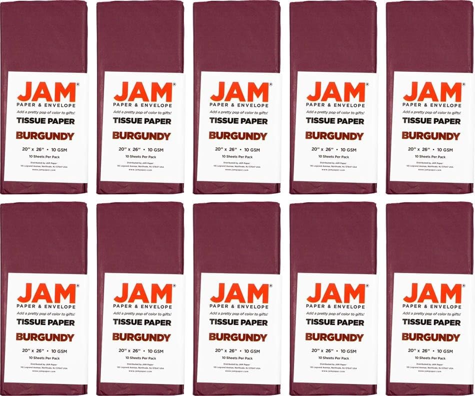 JAM Paper Tissue Paper - Burgundy - 100 Sheets/Pack - Image 5
