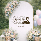 A Little Swan is On The Way Decal for Baby Shower Welcome Mirror Sign - Image 3