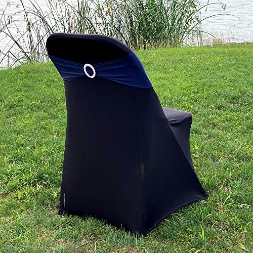 50pcs Navy Blue Spandex Chair Sashes,Durable Workmanship, Stretch Chair Bows for Wedding Party Banquet Event Reception Celebration Baby Shower Birthday Decoration - Image 4