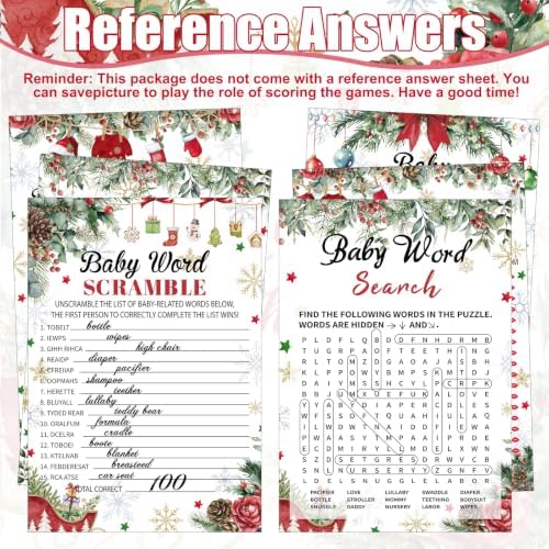 Sherr 476 Pcs Christmas Santa Baby Shower Games, 8 Sets Games Activities - Image 7