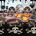 Potchen 452 Pcs Pirate Plates Napkins Party Supply, Red Black - Image 6
