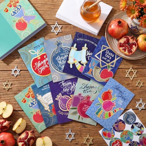 Motiskyy 72 Pack Rosh Hashanah Cards with Envelopes and Stickers Set - Image 5