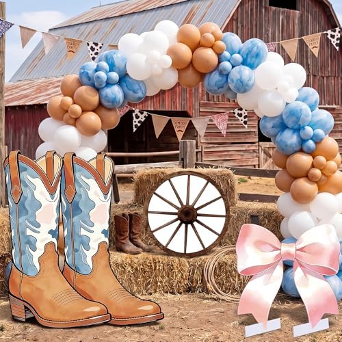 3 Pcs Boot or Bows Gender Reveal Decorations Large Pink Cutouts Baby Shower Birthday Sign 1st Birthday Party Centerpieces for Baby Shower Party Supplies Photo Booth Props Backdrops Decor - Image 6