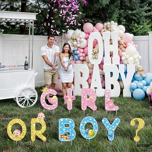 KatchOn Boy or Girl Yard Sign, Pcs 10, Gender Reveal Decorations - Image 4